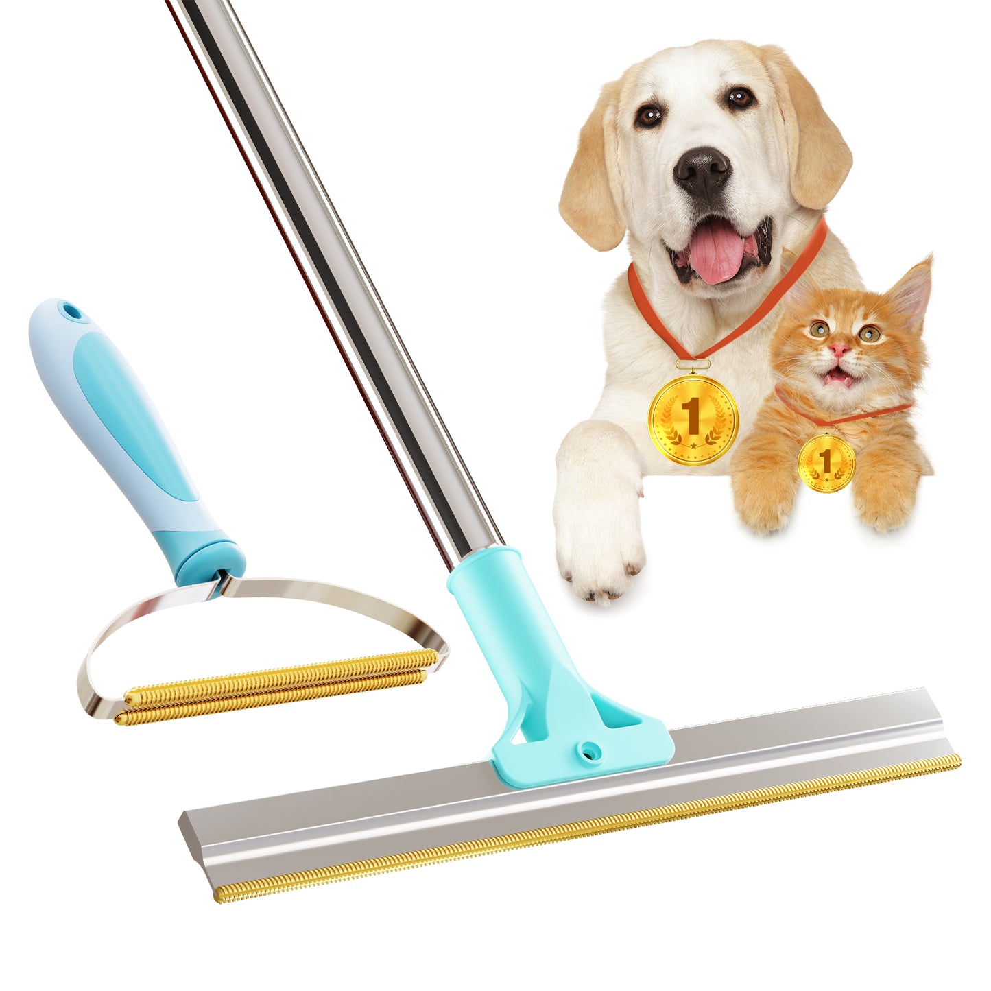 Fido Fave Pet Hair Remover Bundle – Xtra & Max Carpet Scraper, Dog & Cat Hair Remover for Couch, Clothes, Rugs