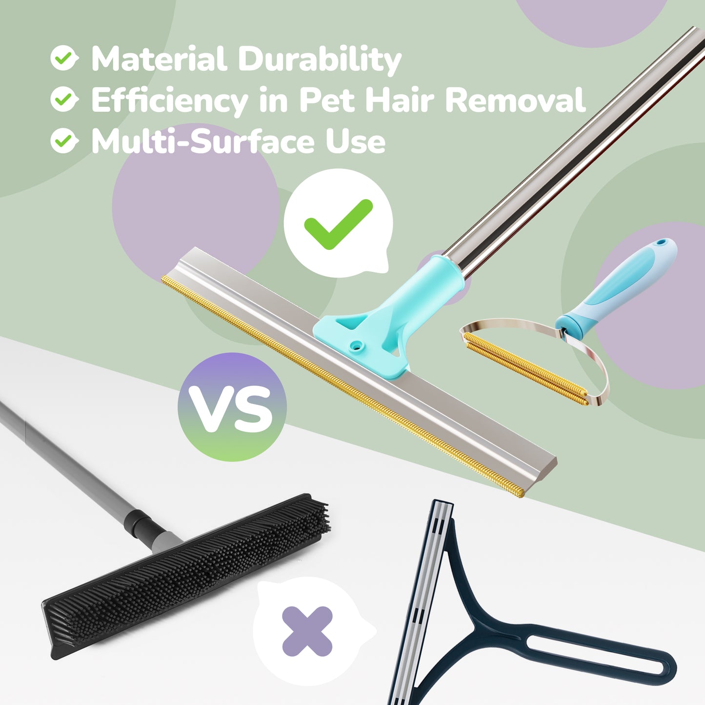 Fido Fave Pet Hair Remover Bundle – Xtra & Max Carpet Scraper, Dog & Cat Hair Remover for Couch, Clothes, Rugs
