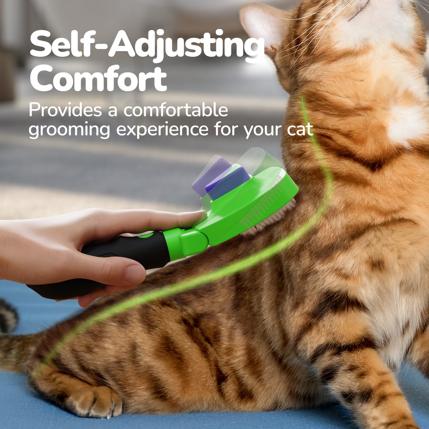 Fido Fave Self-Cleaning Cat Slicker Brush for Short & Long Hair, Shedding & Grooming Brush with Wood’s Lamp