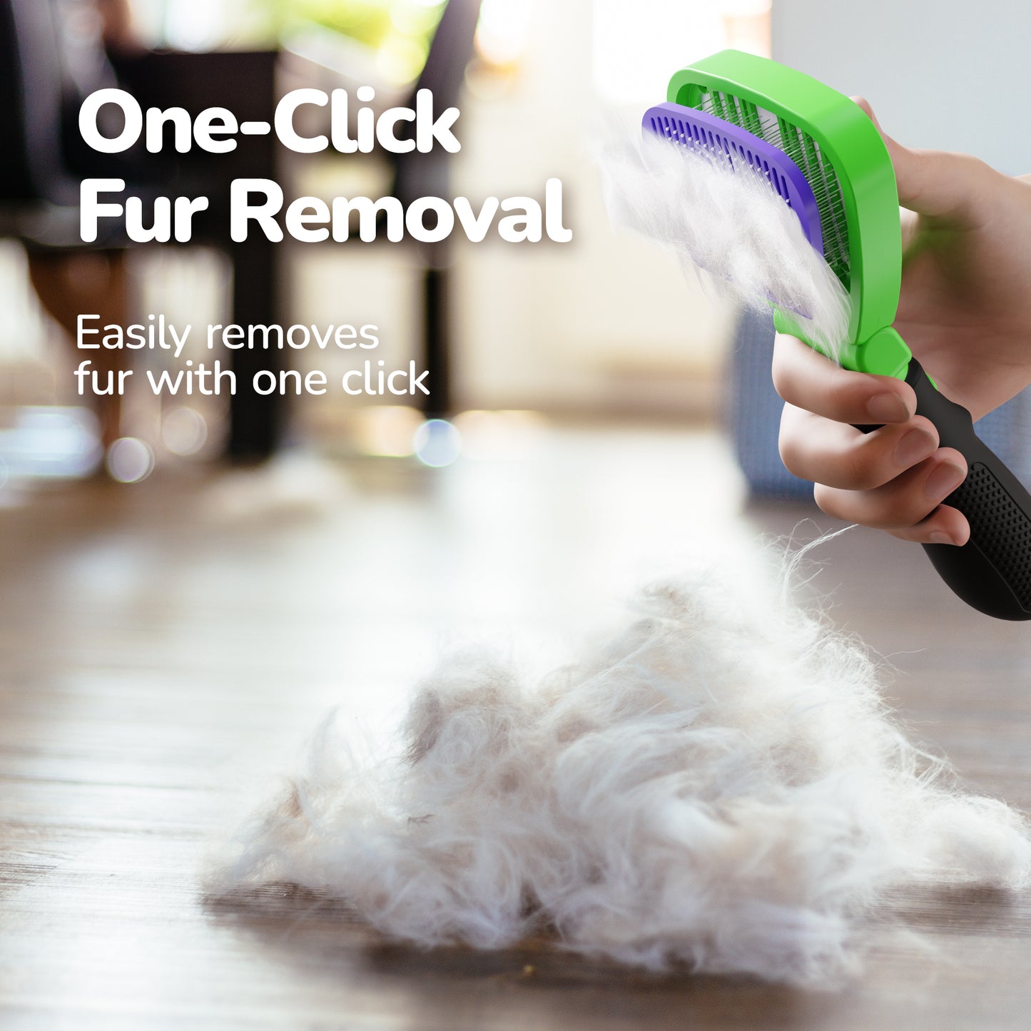 Fido Fave Self-Cleaning Cat Slicker Brush for Short & Long Hair, Shedding & Grooming Brush with Wood’s Lamp