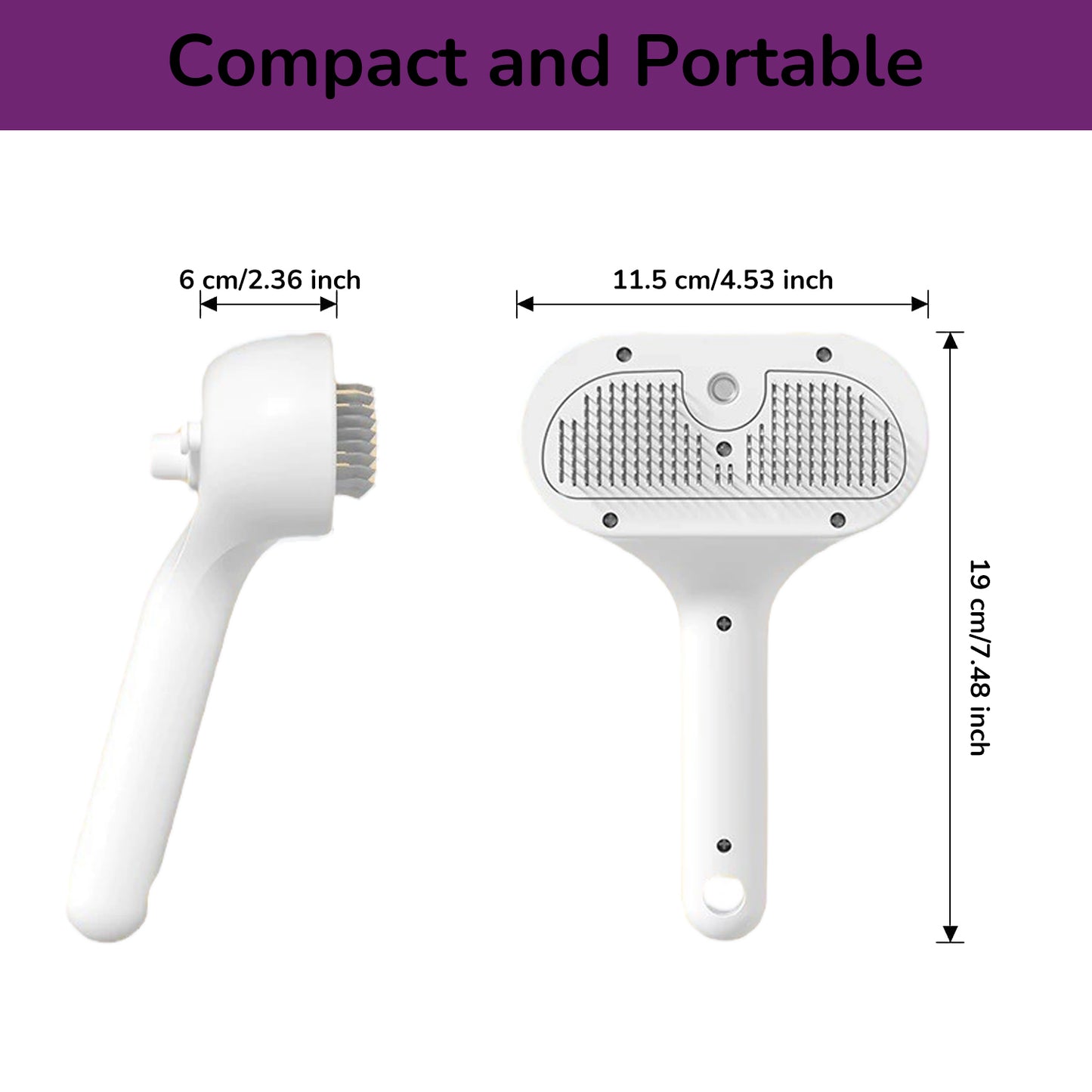 Pet Steam Brush for Dog & Cat, 3 in 1 Pet Spray Hair Removal Comb Rechargeable Steam for Shedding & Grooming Water Brush for Long Short Haired Pets for Removes Loose Hair and Reduces Shedding