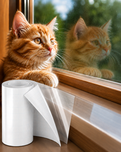 Fido Fave Cat Scratch Windowsill Protector — Clear Flexible Roll, 7.5 × 120 in Cut-to-Fit