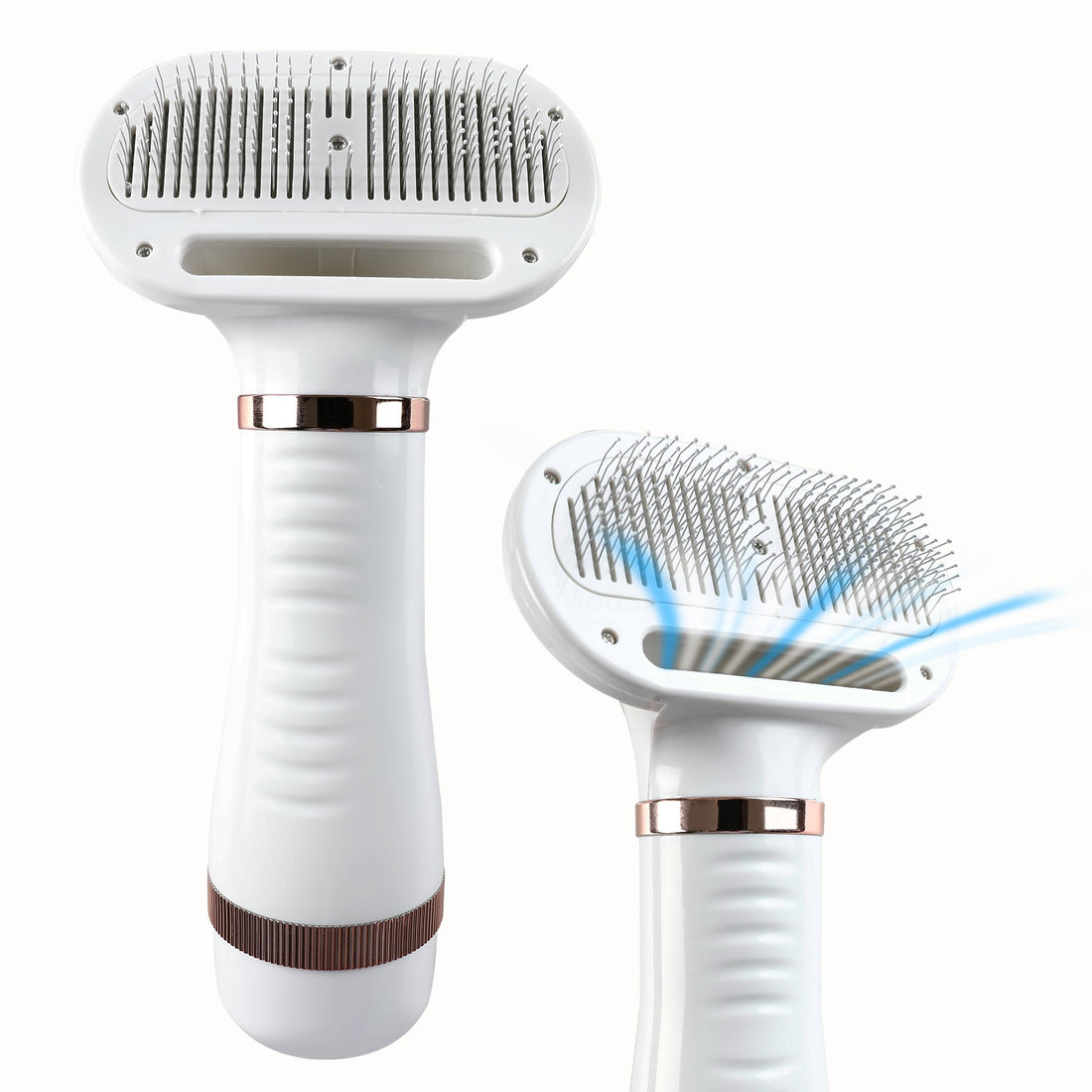 Fido Fave portable dog hair dryer with built-in self-cleaning slicker brush head