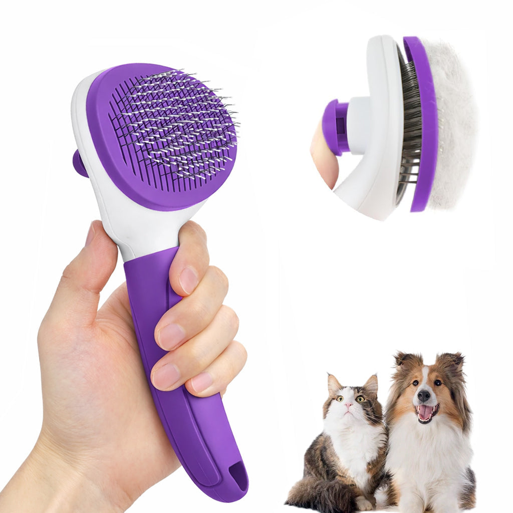 Fido Fave self-cleaning slicker brush with stainless-steel rounded-tip pins and quick-release button