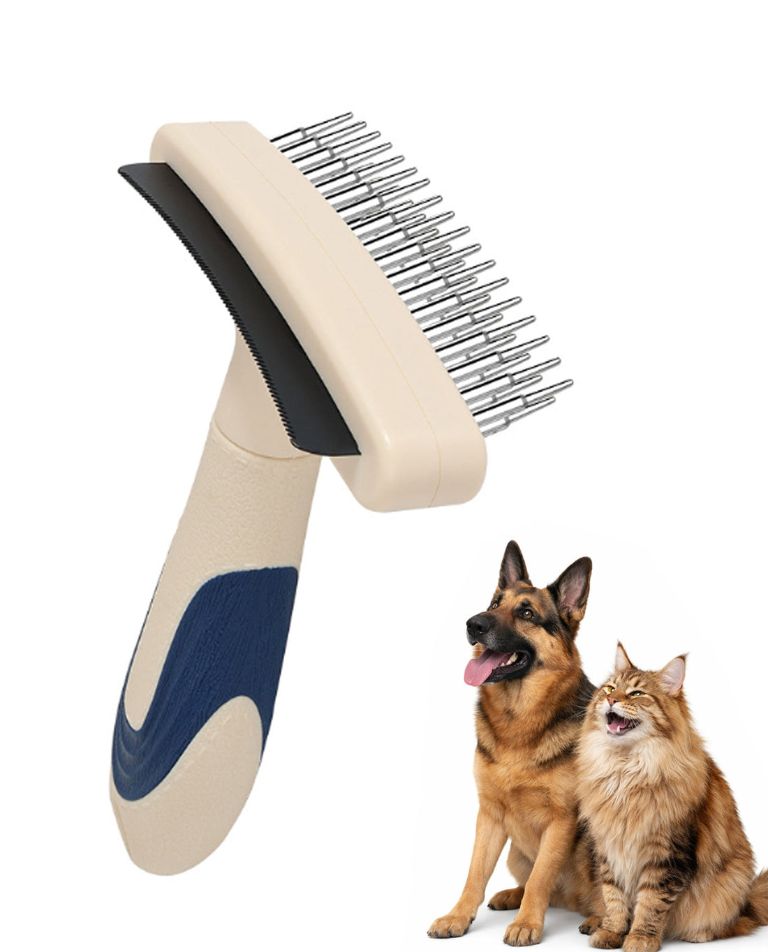 Fido Fave 2-in-1 undercoat rake with 360-degree rotating detangling comb