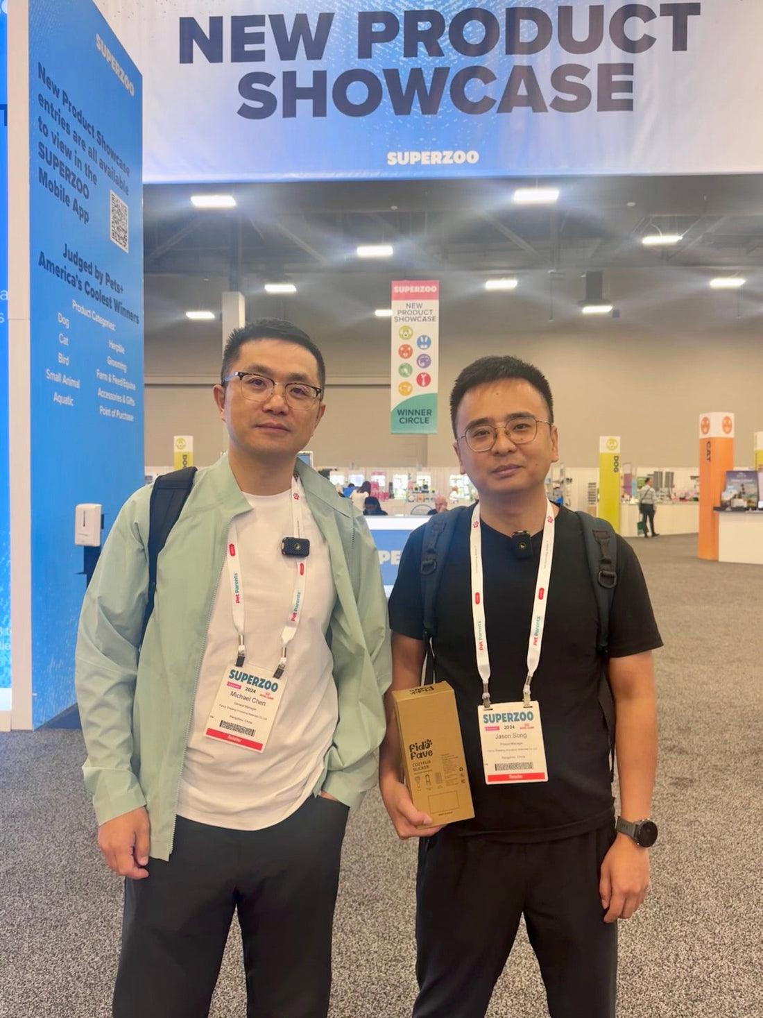 Michael Chen and Jason Song of Fido Fave at SuperZoo 2024, Las Vegas