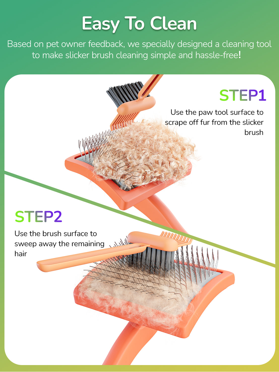 Fido Fave Slicker Brush for Cats, Stainless Steel Pins with Polished Tips, Lightweight Beech Wood Handle – Pink Medium