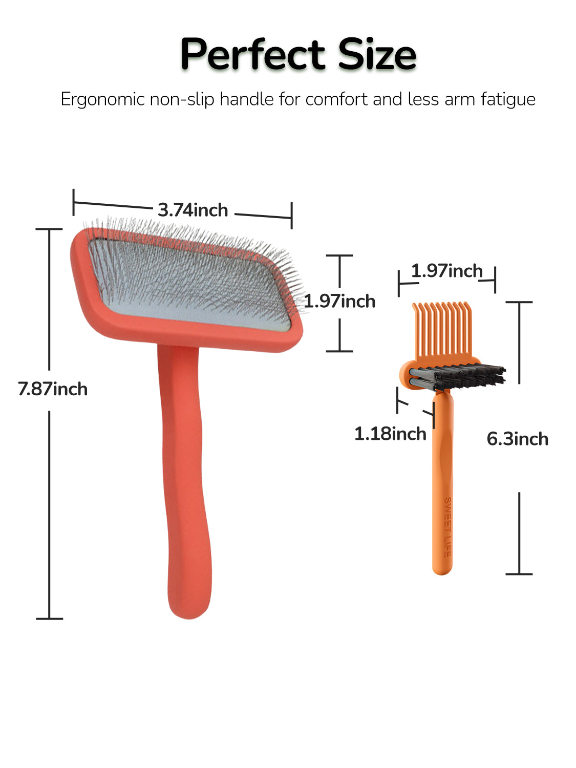 Fido Fave Slicker Brush for Cats, Stainless Steel Pins with Polished Tips, Lightweight Beech Wood Handle – Pink Medium