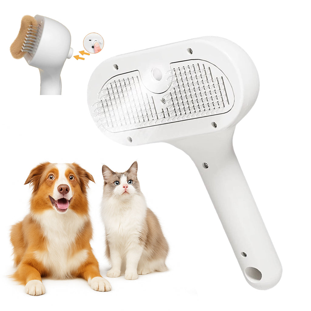 Pet Steam Brush for Dog & Cat, 3 in 1 Pet Spray Hair Removal Comb Rechargeable Steam for Shedding & Grooming Water Brush for Long Short Haired Pets for Removes Loose Hair and Reduces Shedding