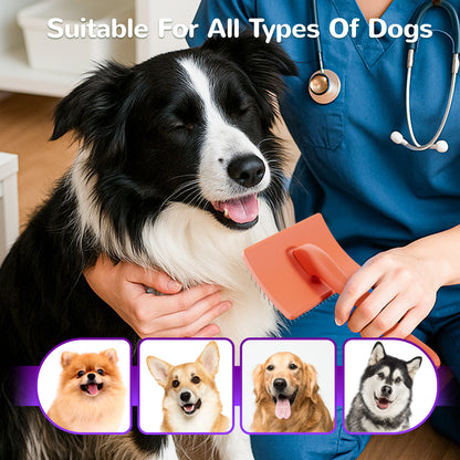 2PCS Slicker Brush for Dogs & Pet Comb,Professional Dog Grooming Brush (Goldendoodles,Poodles,Labradoodles) with Extra Long Pins to Effectively Remove Tangles, Knots and Mats (Pink)