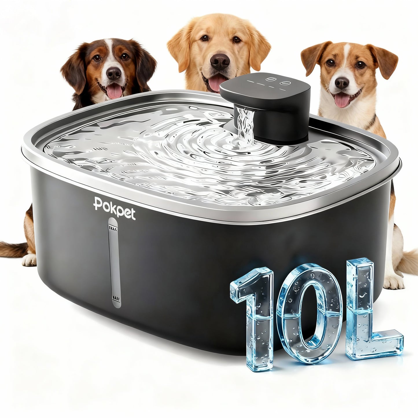 2.64 Gallon Large Capacity Automatic Pet Water Fountain,Black