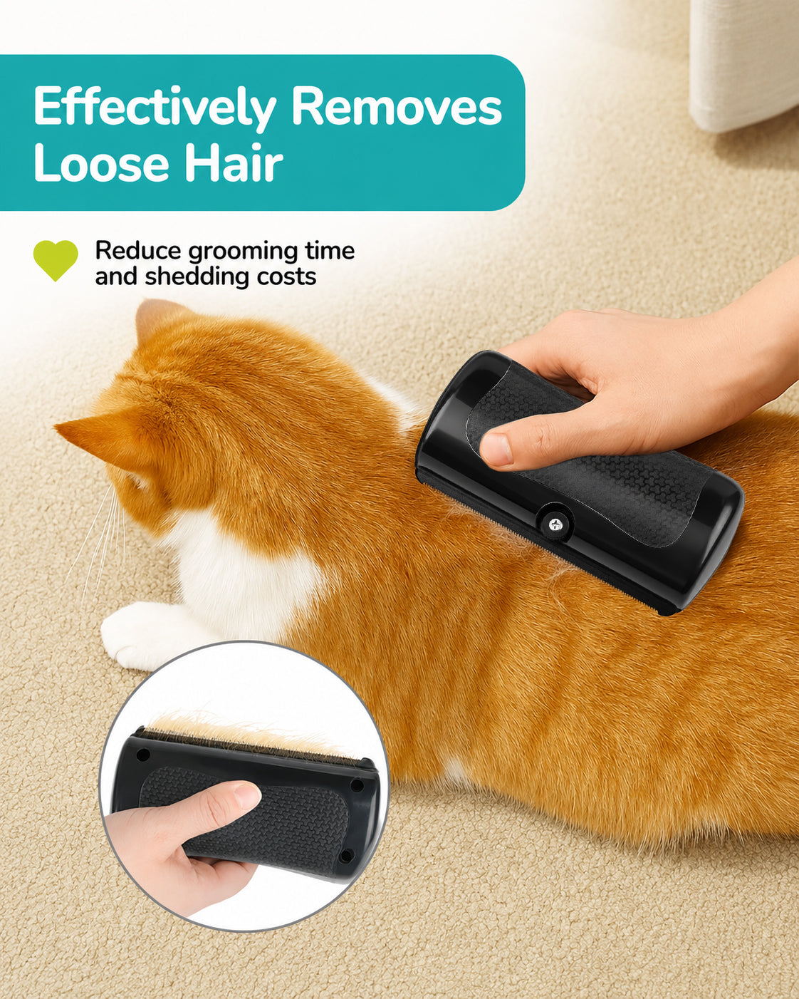 Fido Fave Deshedding Tool for Short Hair Dogs & Cats — 4.7 in Steel Teeth