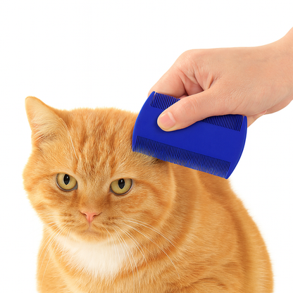 Fido Fave 2-in-1 Pet Grooming Comb Set – 5-Pack Stainless Steel Dog & Cat Combs with Metal Dual-Sided Detangling Comb – Tear Stain Remover, Flea & Lice Grooming for All Coat Types