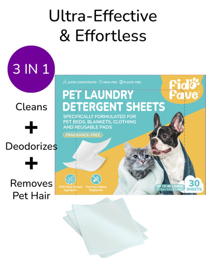 Fido Fave Pet Laundry Detergent Sheets, 30 sheets up to 60 loads