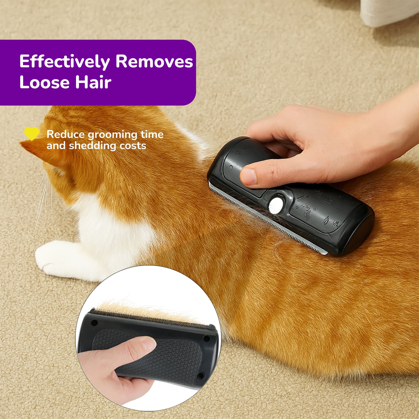 Deshedding Dog Brush, Groompro Deshedding Brush for Cats, Dogs, Rabbits, Horses, Ergonomic Pets Groomer for Matted Hair, Loose Hair