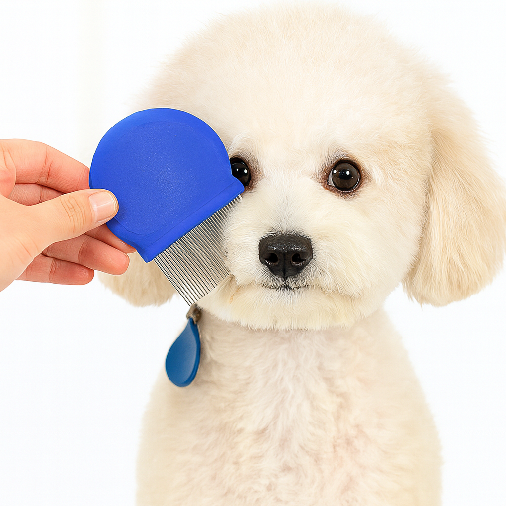 Fido Fave 2-in-1 Pet Grooming Comb Set – 5-Pack Stainless Steel Dog & Cat Combs with Metal Dual-Sided Detangling Comb – Tear Stain Remover, Flea & Lice Grooming for All Coat Types