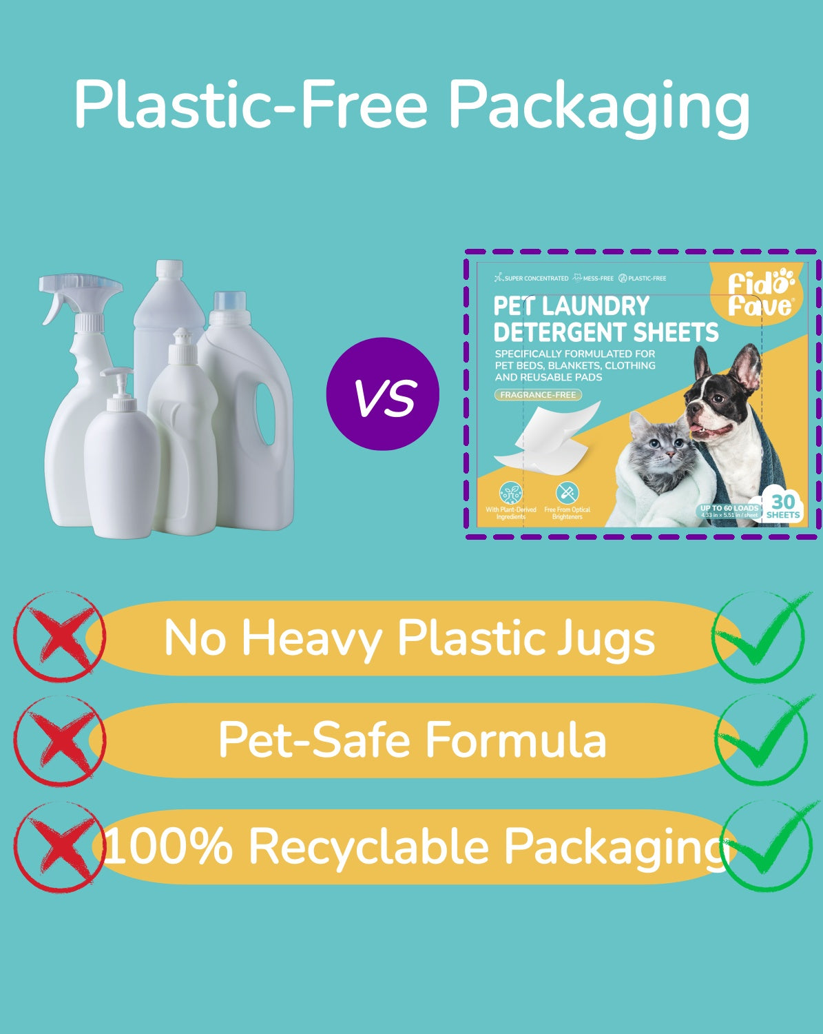 Fido Fave Pet Laundry Detergent Sheets, 30 sheets up to 60 loads