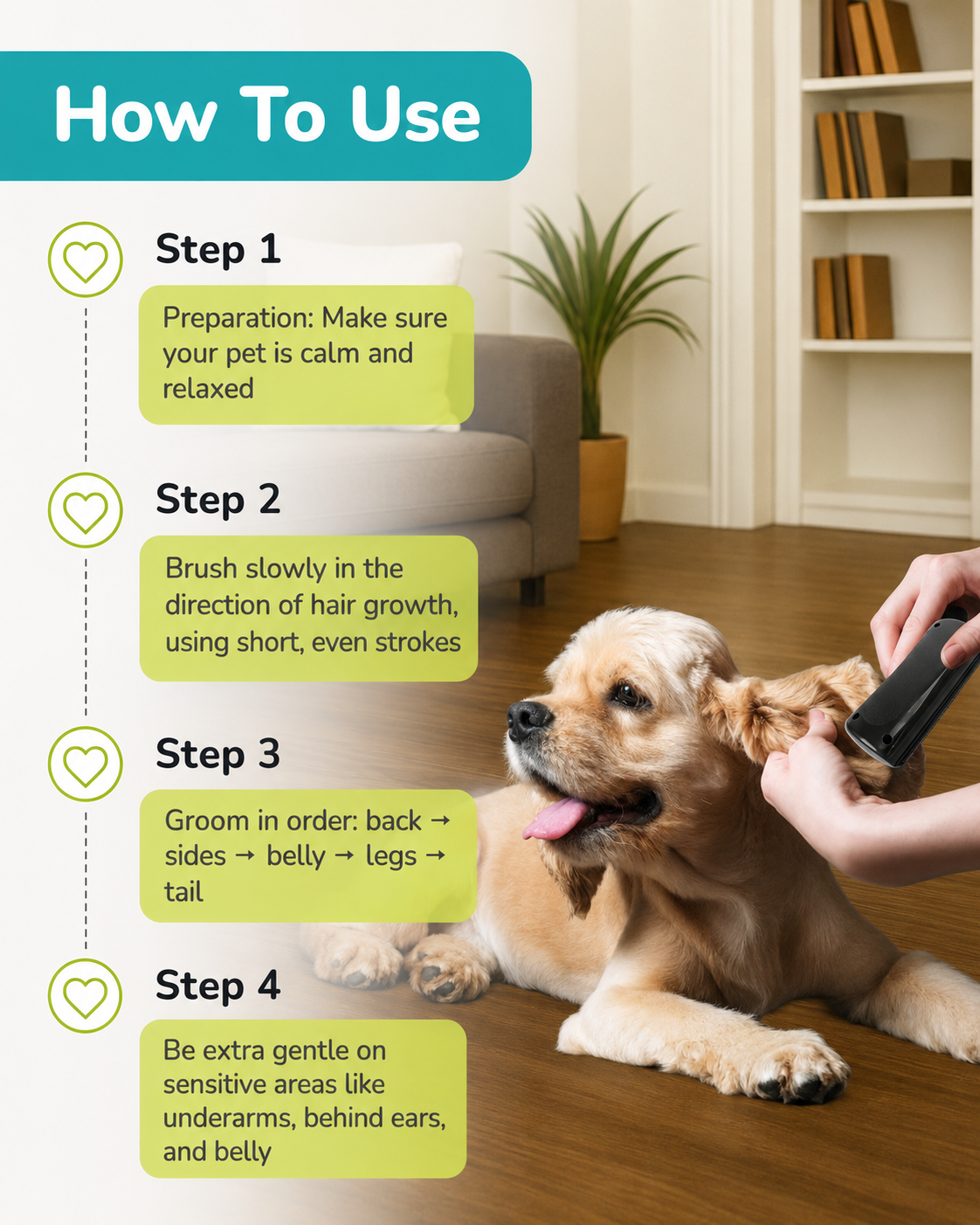 Fido Fave Deshedding Tool for Short Hair Dogs & Cats — 4.7 in Steel Teeth