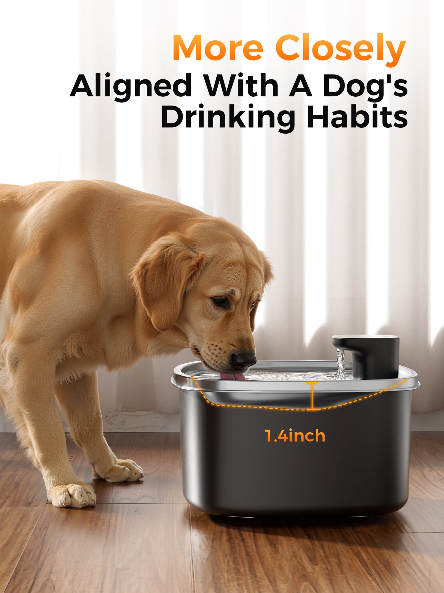 2.64 Gallon Large Capacity Automatic Pet Water Fountain,Black