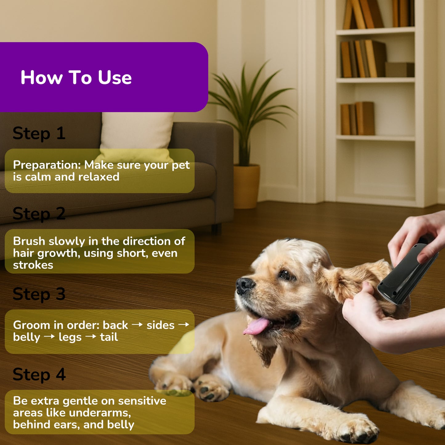 Deshedding Dog Brush, Groompro Deshedding Brush for Cats, Dogs, Rabbits, Horses, Ergonomic Pets Groomer for Matted Hair, Loose Hair