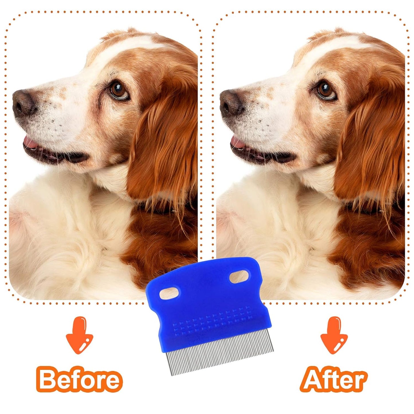 Fido Fave 2-in-1 Pet Grooming Kit – Cat Steam Brush with Spray & Contoured Grip Flea Comb for Dogs and Cats – Hair Removal, Cleaning & Flea Control for Long & Short Haired Pets