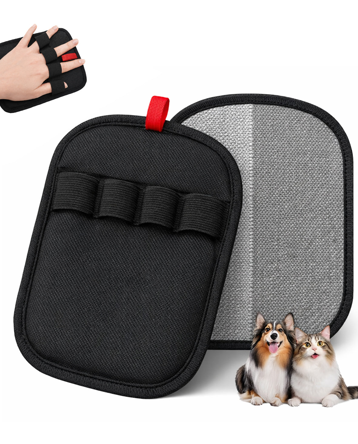 Fido Fave Reusable Washable Pet Hair Remover Glove Lint Remover Electrostatic Dog & Cat Hair Removal Mitt, Black