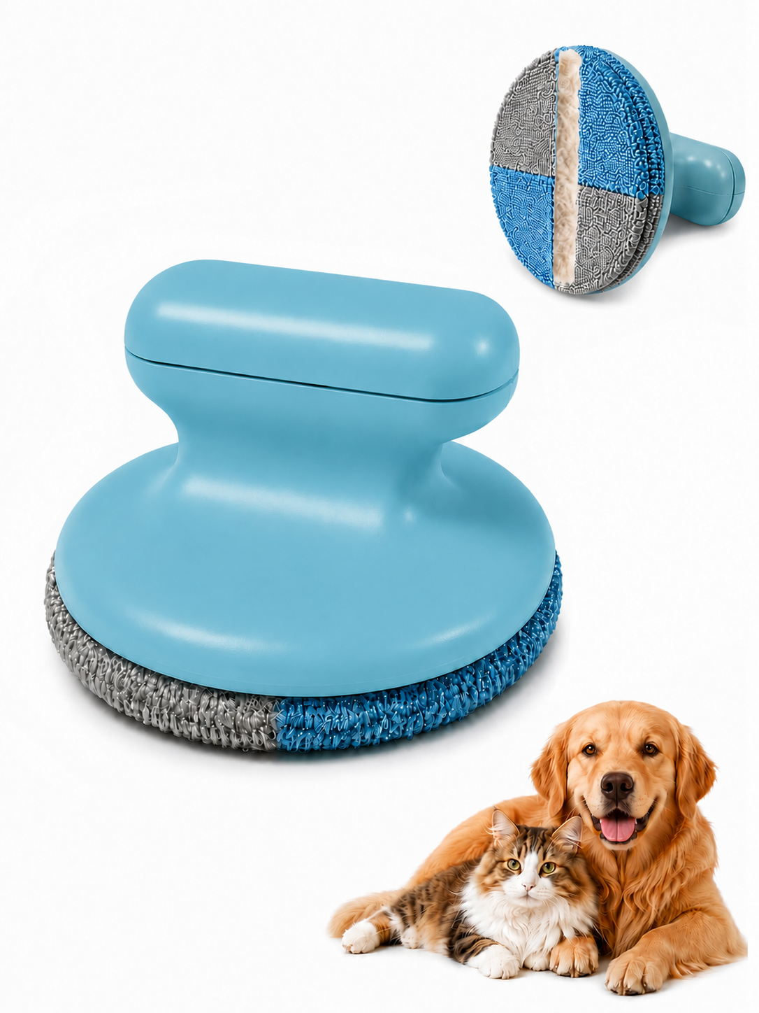 Reusable Pet Hair Remover Brush — Built-In Washable Gel Roller