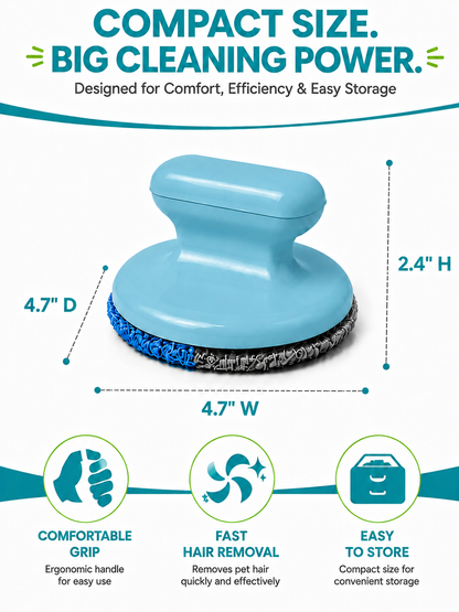 Reusable Pet Hair Remover Brush — Built-In Washable Gel Roller