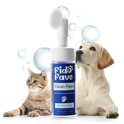 Fido Fave Clean Paws — No-Rinse Foaming Paw Cleanser with Silicone Brush