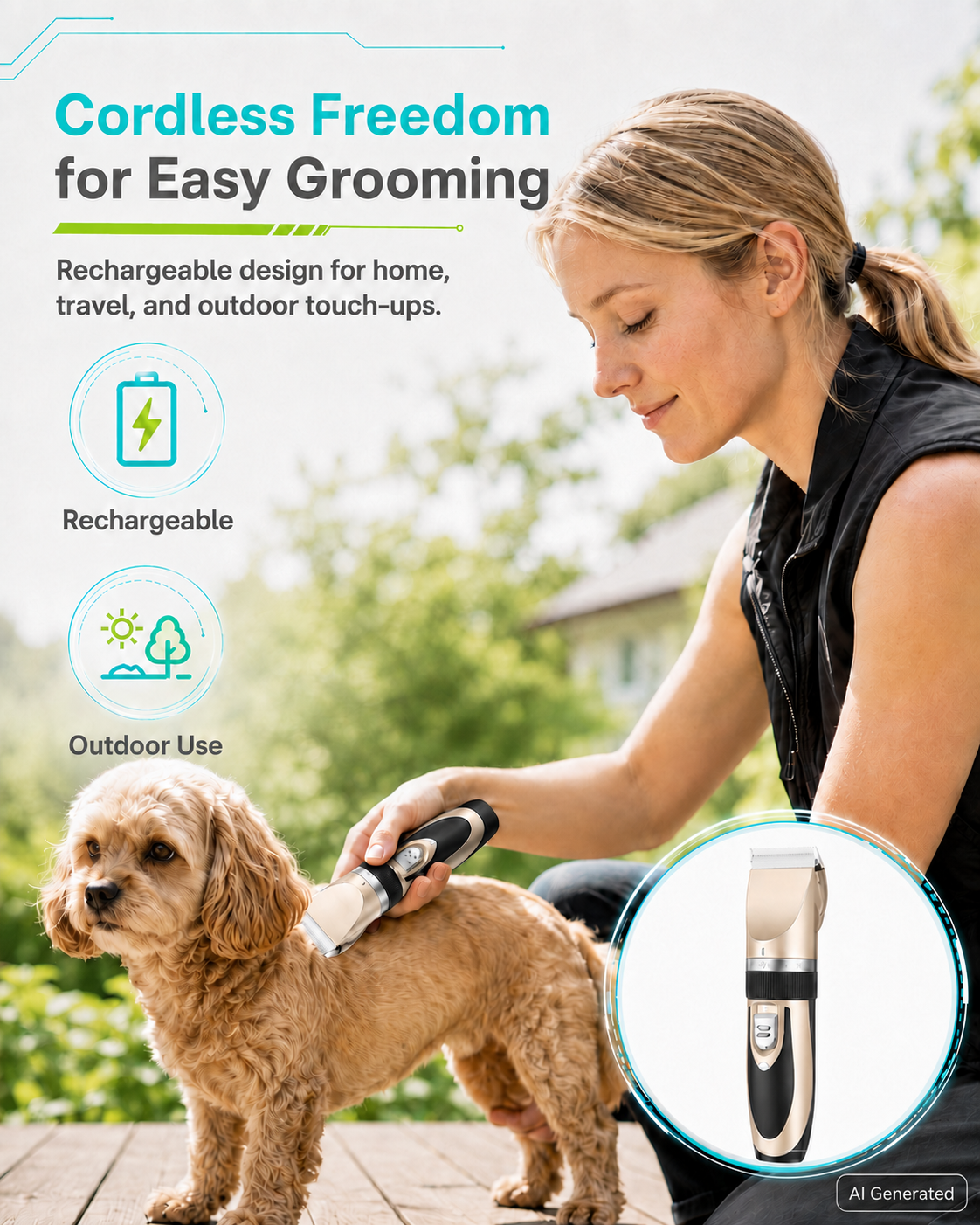 Fido Fave Dog Grooming Starter Kit — Rechargeable Clippers & Paw Trimmer