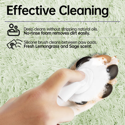 Fido Fave Clean Paws — No-Rinse Foaming Paw Cleanser with Silicone Brush