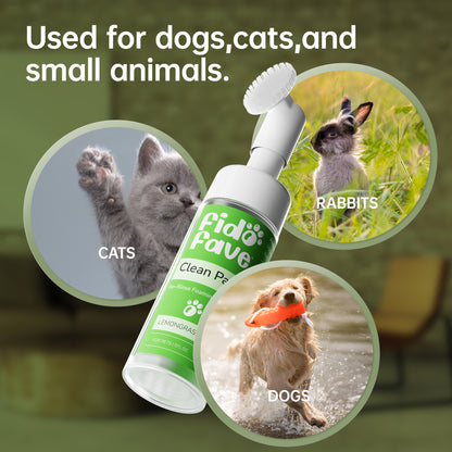 Fido Fave Clean Paws — No-Rinse Foaming Paw Cleanser with Silicone Brush