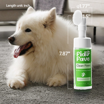 Fido Fave Clean Paws — No-Rinse Foaming Paw Cleanser with Silicone Brush