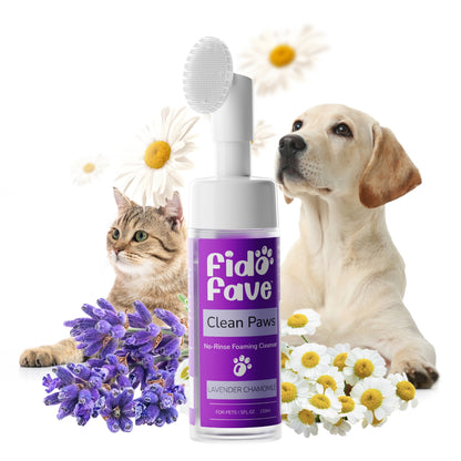 Fido Fave Clean Paws — No-Rinse Foaming Paw Cleanser with Silicone Brush