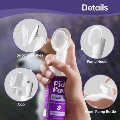 Fido Fave Clean Paws — No-Rinse Foaming Paw Cleanser with Silicone Brush
