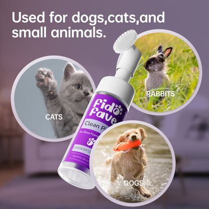 Fido Fave Clean Paws — No-Rinse Foaming Paw Cleanser with Silicone Brush