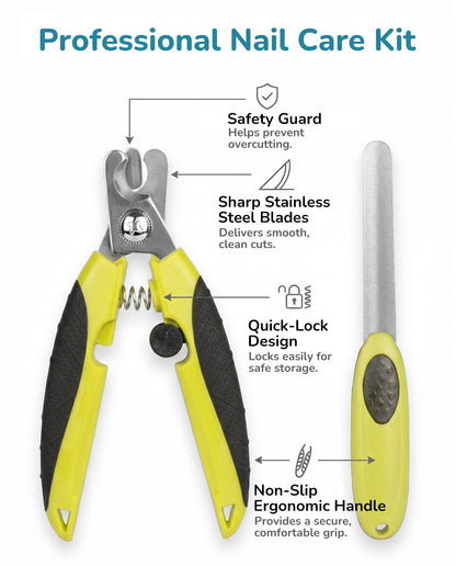 Fido Fave Dog Nail Clippers — Safety Guard & Nail File Included