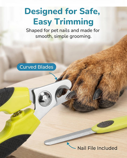 Fido Fave Dog Nail Clippers — Safety Guard & Nail File Included