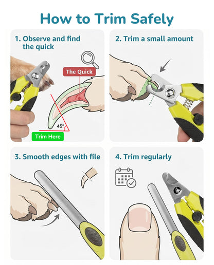 Fido Fave Dog Nail Clippers — Safety Guard & Nail File Included