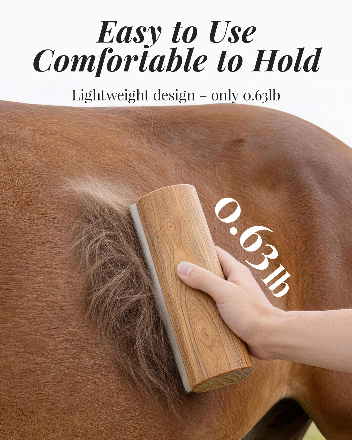 Horse Deshedding Grooming Tool – Wooden Handle Shedding Comb for Horses & Livestock | Heavy-Duty Horse Brush for Removing Loose Hair, Dirt & Dander | Smooth Grip, Fast & Efficient Grooming | 7.87 inch