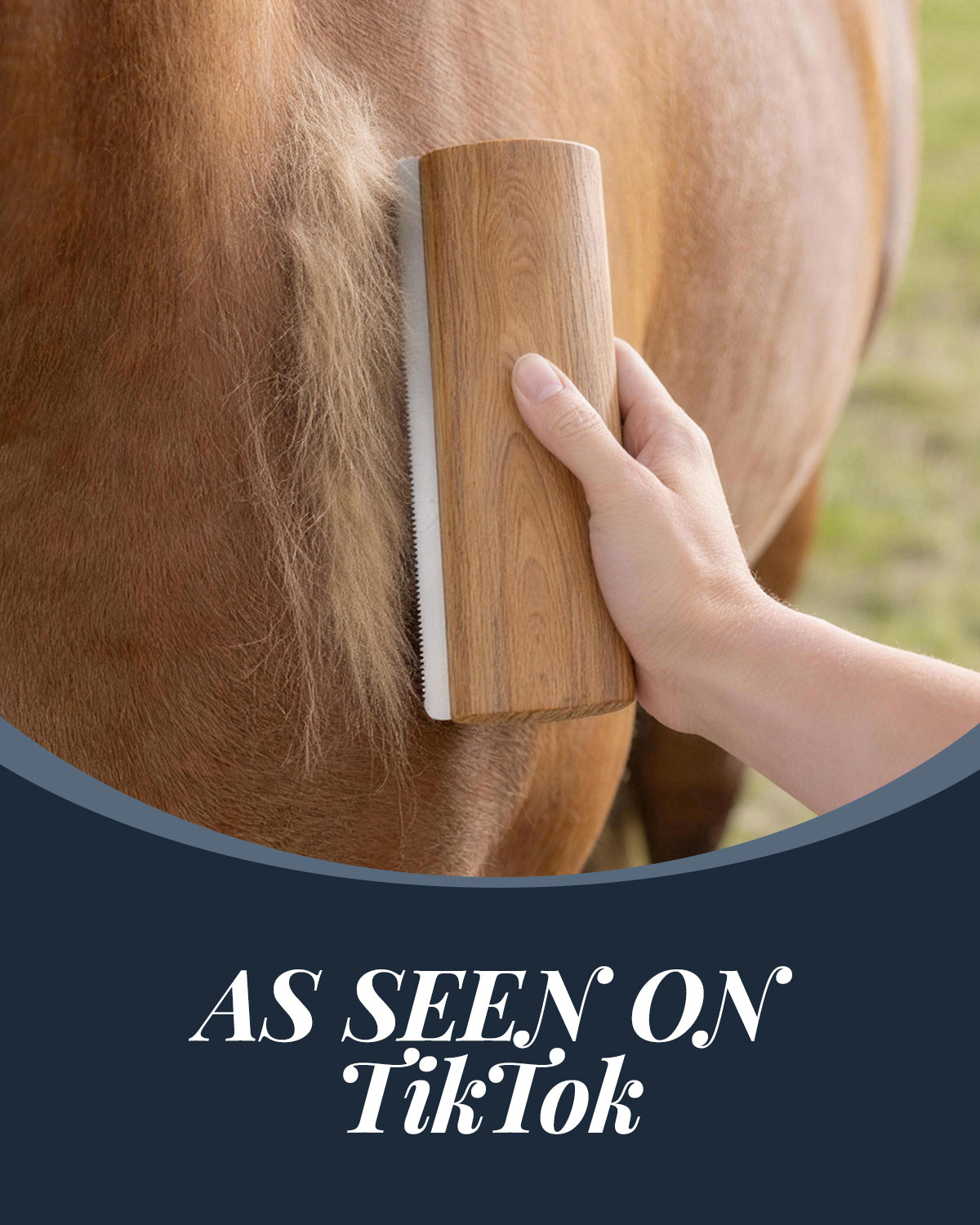 Horse Deshedding Grooming Tool – Wooden Handle Shedding Comb for Horses & Livestock | Heavy-Duty Horse Brush for Removing Loose Hair, Dirt & Dander | Smooth Grip, Fast & Efficient Grooming | 7.87 inch