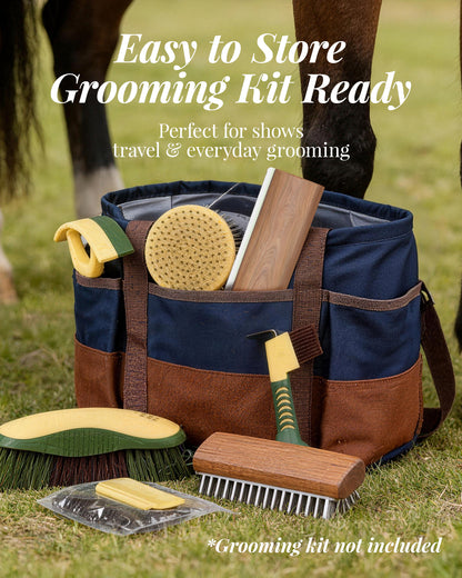 Horse Deshedding Grooming Tool – Wooden Handle Shedding Comb for Horses & Livestock | Heavy-Duty Horse Brush for Removing Loose Hair, Dirt & Dander | Smooth Grip, Fast & Efficient Grooming | 7.87 inch