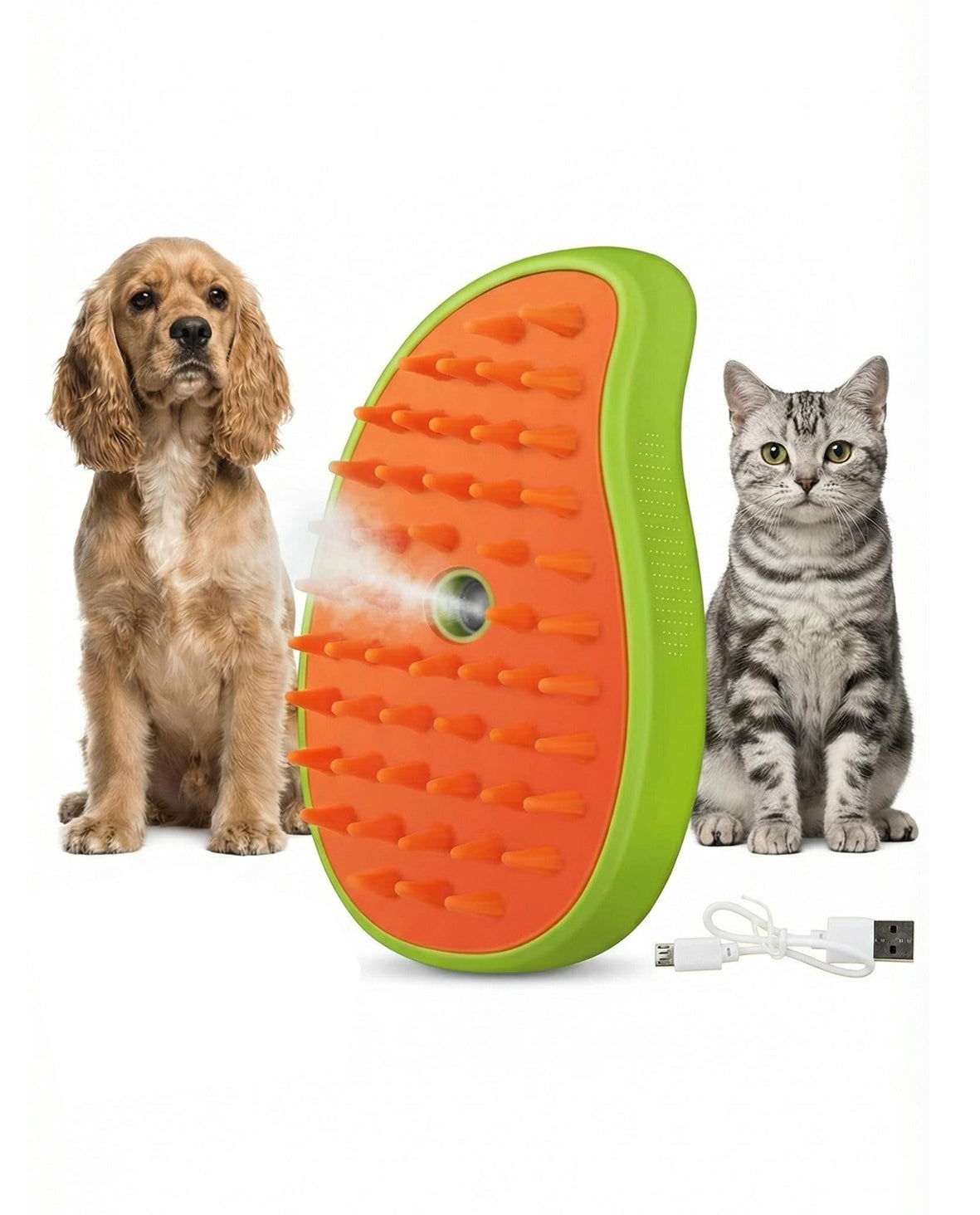 Fido Fave Spray Grooming Brush — Anti-Static Mist & Rubber Bristles