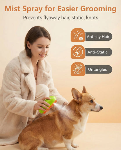 Fido Fave Spray Grooming Brush — Anti-Static Mist & Rubber Bristles