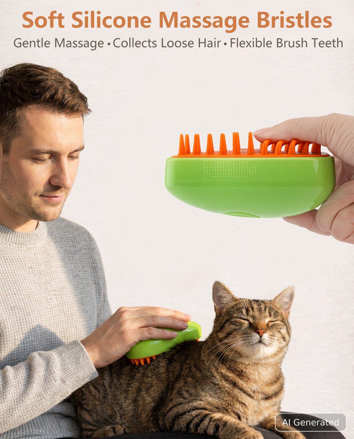 Fido Fave Spray Grooming Brush — Anti-Static Mist & Rubber Bristles