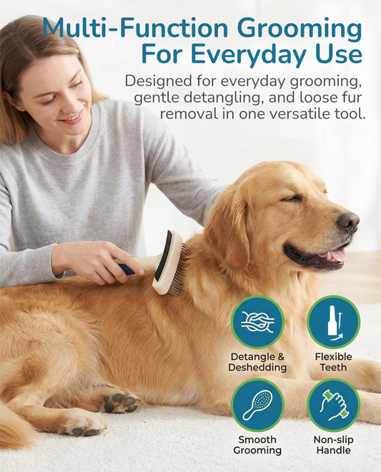 Fido Fave 2-in-1 Undercoat Rake + 360 Rotating Detangling Comb, Deshedding & Dematting Dog Grooming Comb
