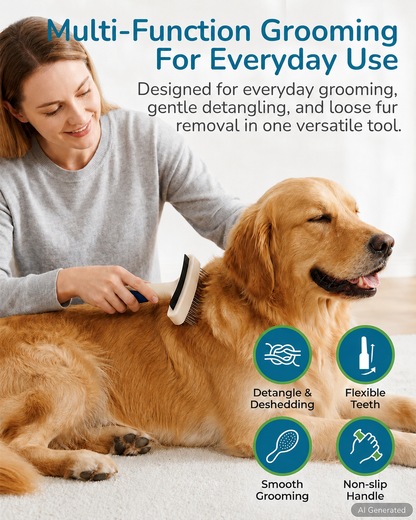 Fido Fave 2-in-1 Undercoat Rake & Rotating Detangling Comb
