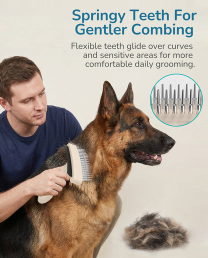 Fido Fave 2-in-1 Undercoat Rake + 360 Rotating Detangling Comb, Deshedding & Dematting Dog Grooming Comb