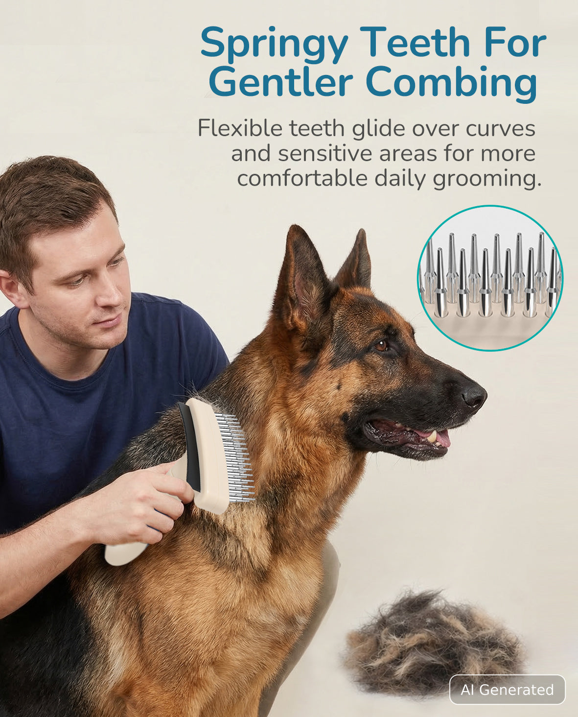 Fido Fave 2-in-1 Undercoat Rake & Rotating Detangling Comb