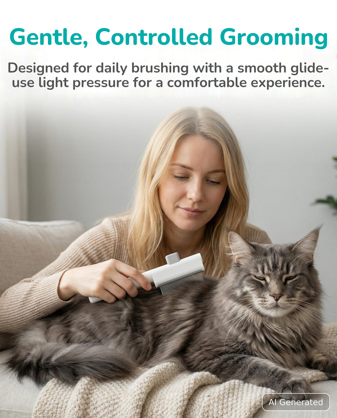 Fido Fave Self-Cleaning Deshedding Comb — One-Button Hair Release